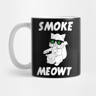 Funny Smoke Meowt Stoner Cat Weed Mug